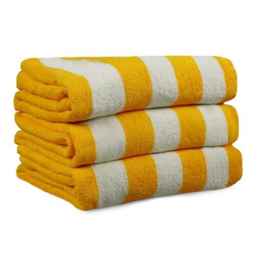 Pool Towel Yellow Stripe