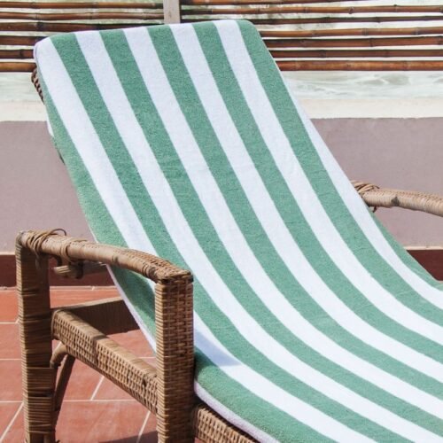 Pool Towel Green Stripe